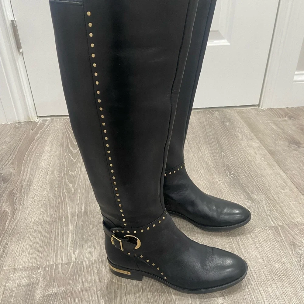 Knee-High Leather Boots Vince Camuto size 6 1/2 black - Picture 5 of 14
